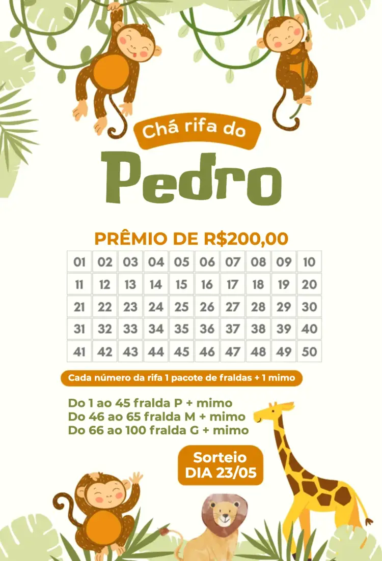 Convite Animais da selva