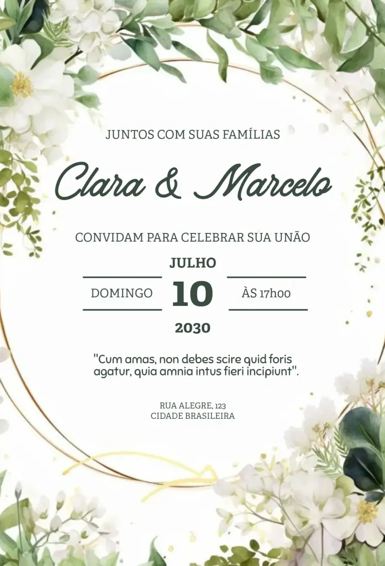 Convites de casamento para editar online