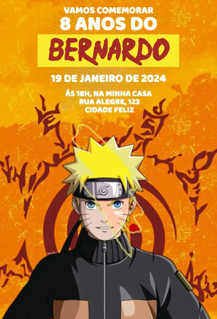 Convite Naruto Shippuden