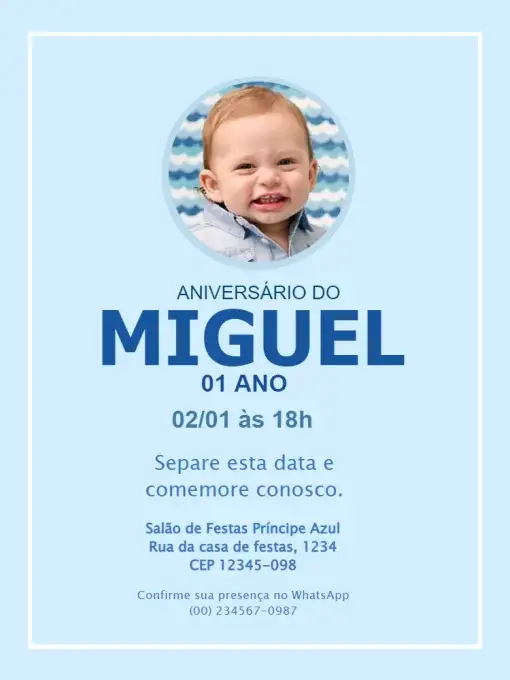 Infantil Azul Menino
