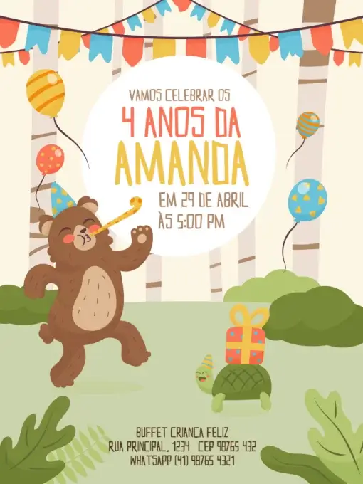 4 Anos Divertido Bandeira