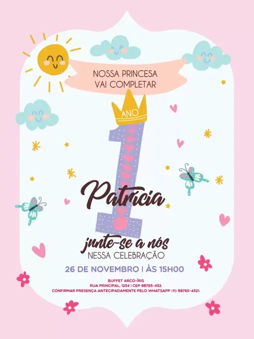 1 Ano Rosa Flor