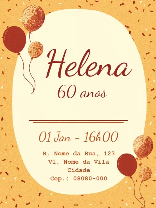 Festa De 60 Anos Amarelo