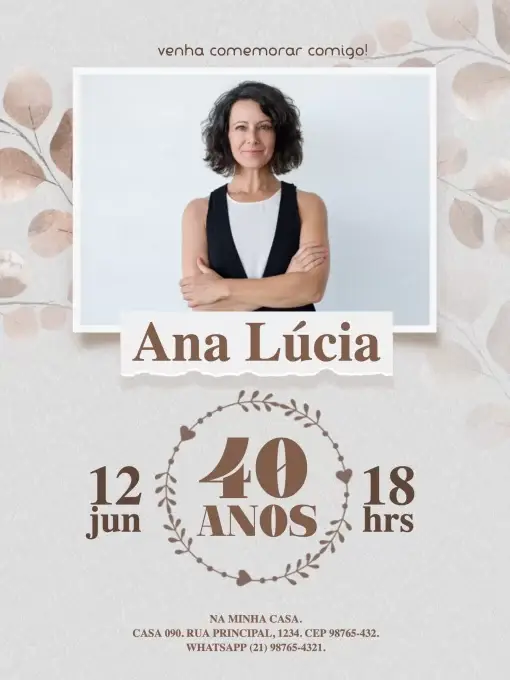 40 Anos Com Foto Adulto