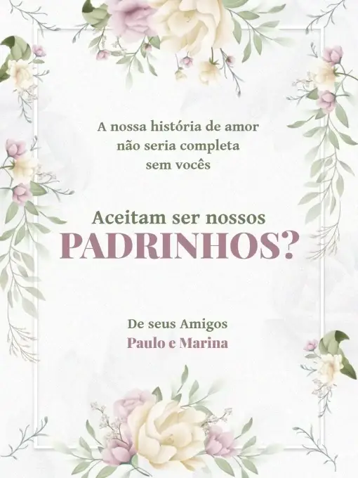 Casamento Para Padrinhos Floral Elegante