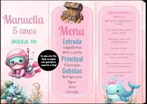 Menu Triângulo Fundo Do Mar Rosa Tesouro