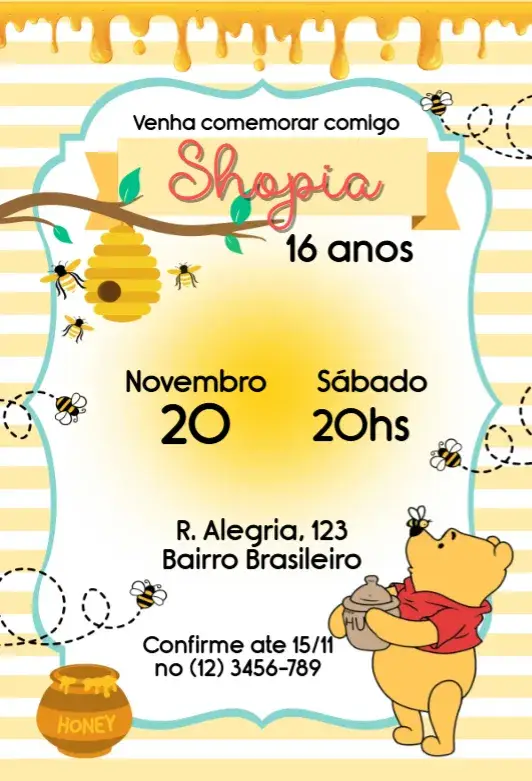 Convite Ursinho Pooh