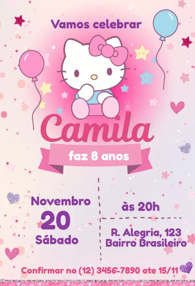 Convite Hello Kitty