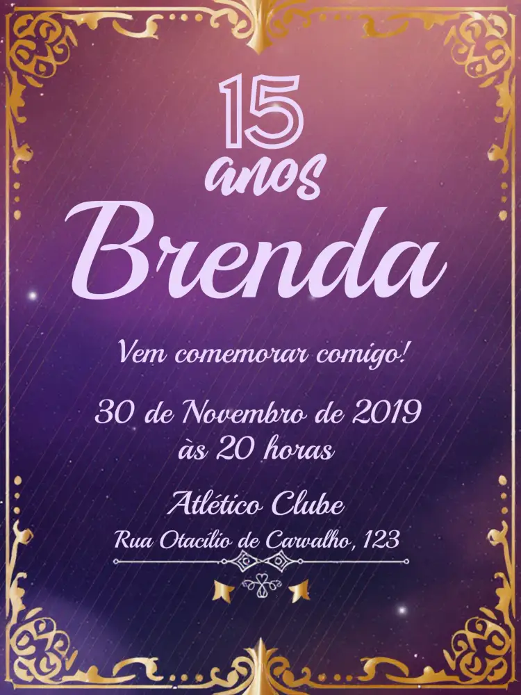Convite 15 Anos - Azul E Dourado Minimalista Festa – tema 15 anos minimalista, dourado, azul, moderno, elegante, sofiticado
