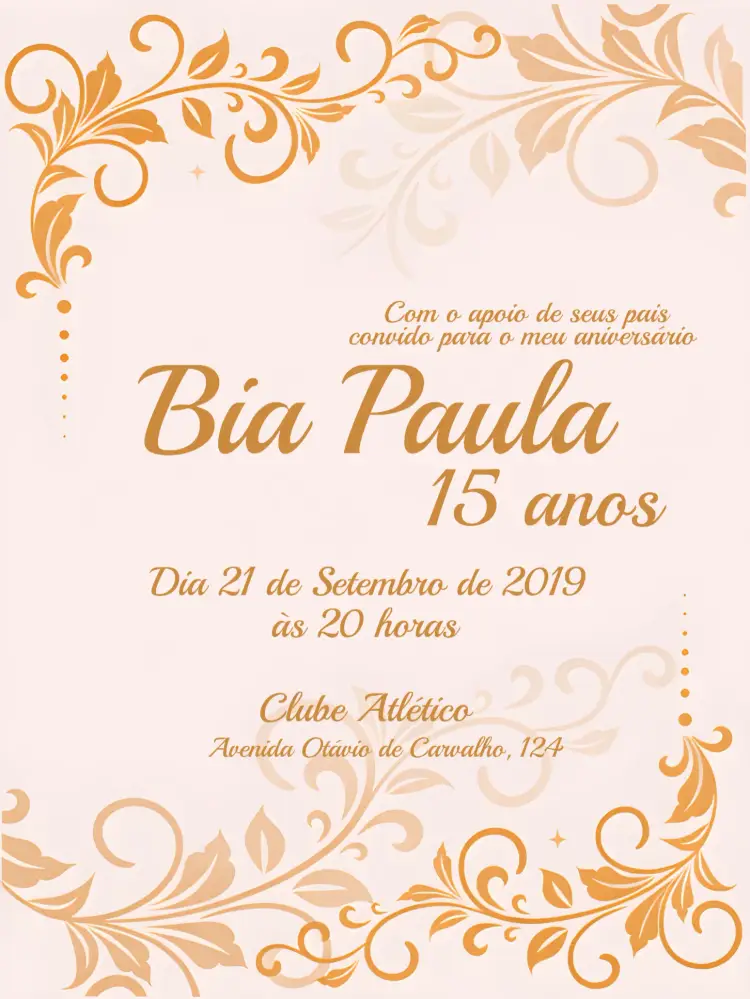 Convite 15 Anos - Branco E Dourado Provençal