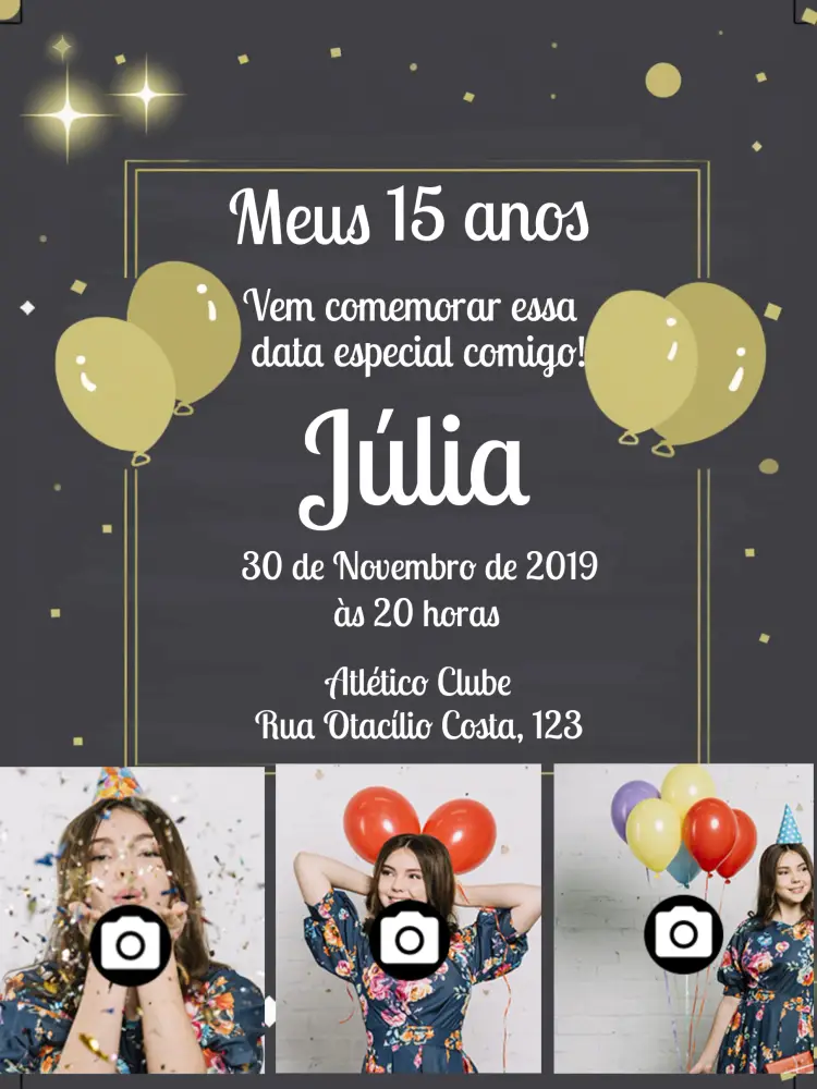 Convite 15 Anos Com Fotos Birthday