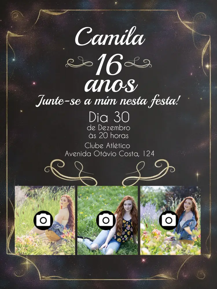 Convite 15 Anos Com Fotos Mosaico