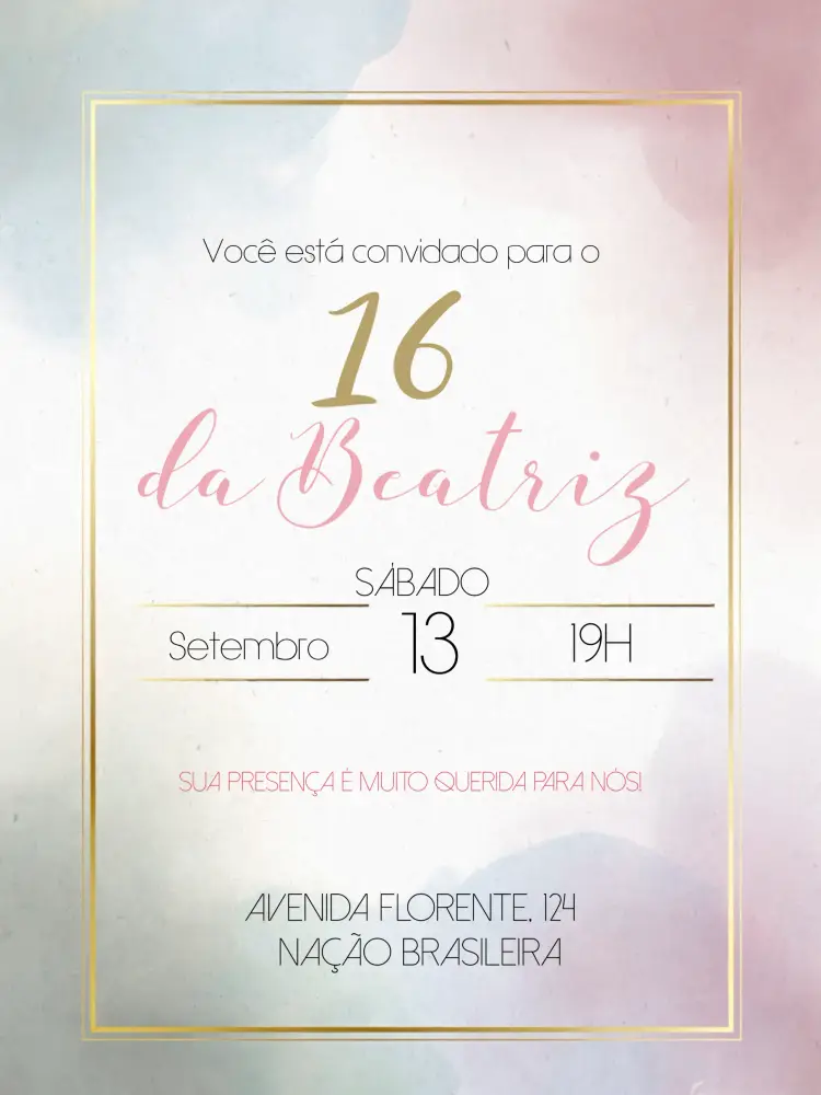 Convite 15 Anos Floral Debutante