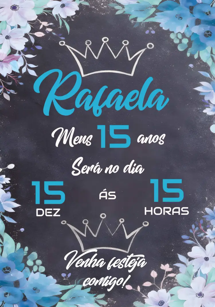 Convite 15 Anos Floral Marrom