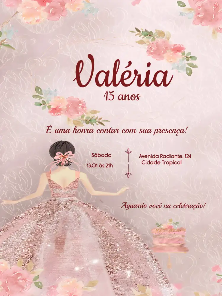 15 Anos Glitter Borboleta