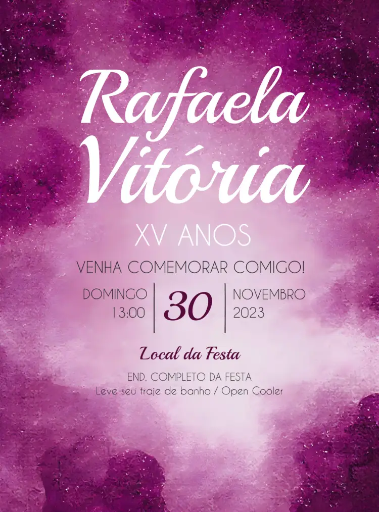 Convite 15 Anos Glitter Elegante