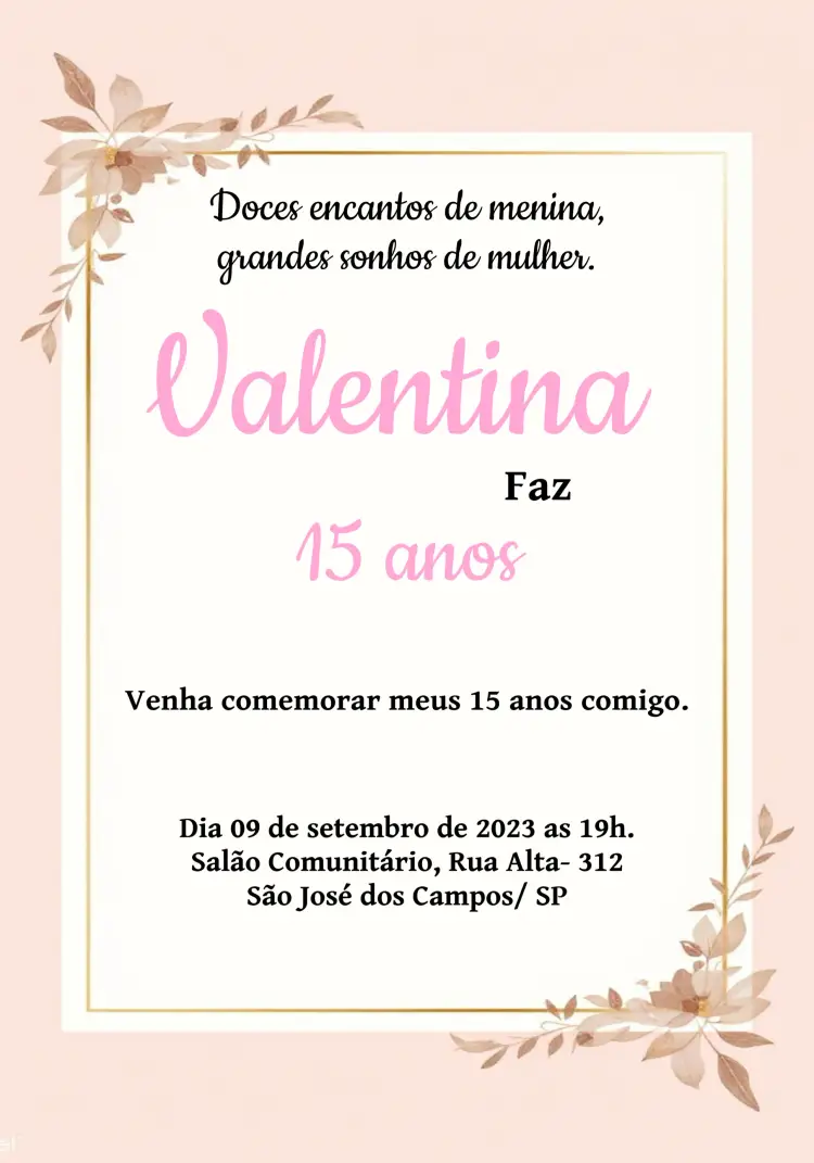 Convite 15 Anos Glitter Preto
