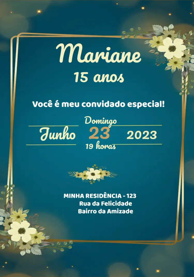 Convite 15 Anos Laranja