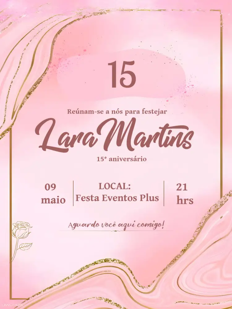 Convite 15 Anos Marrom – tema 15 anos elegante, moderno, marrom, flores, sofisticado