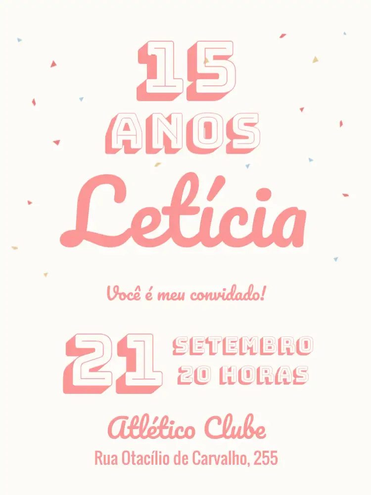 Convite 15 Anos Menina - Rosa Minimalista Elegante – tema 15 anos minimalista, rosa, elegante, moderno, delicado