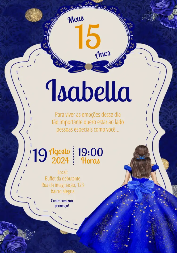 Convite 15 Anos Princesa Borboleta