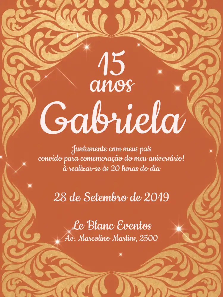 Convite 15 Anos Rosa - Arabescos – tema 15 anos rosa, delicado, arabescos, moderno, elegante, feminino