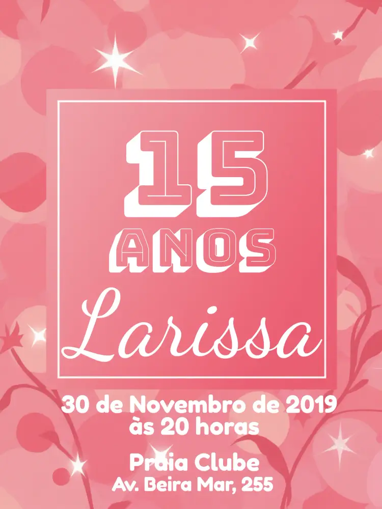 Convite 15 Anos - Rosa E Branco