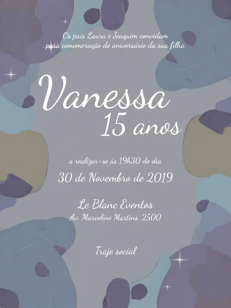 Convite 15 Anos - Rosa Glitter Coquetel