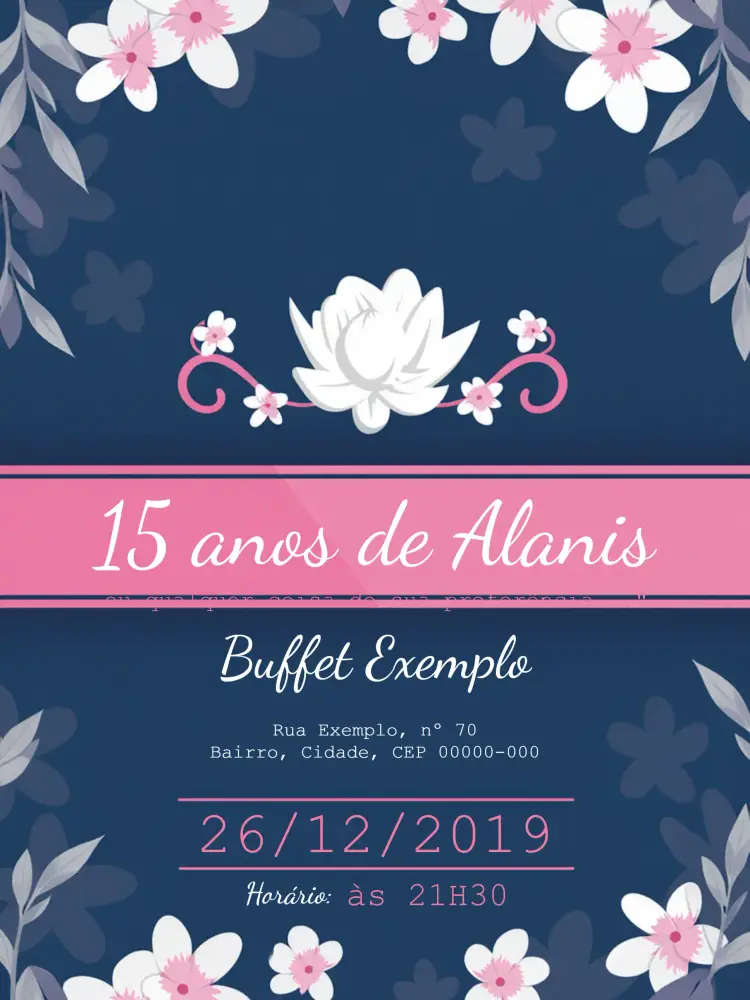 Convite 15 Anos Sakura Menina