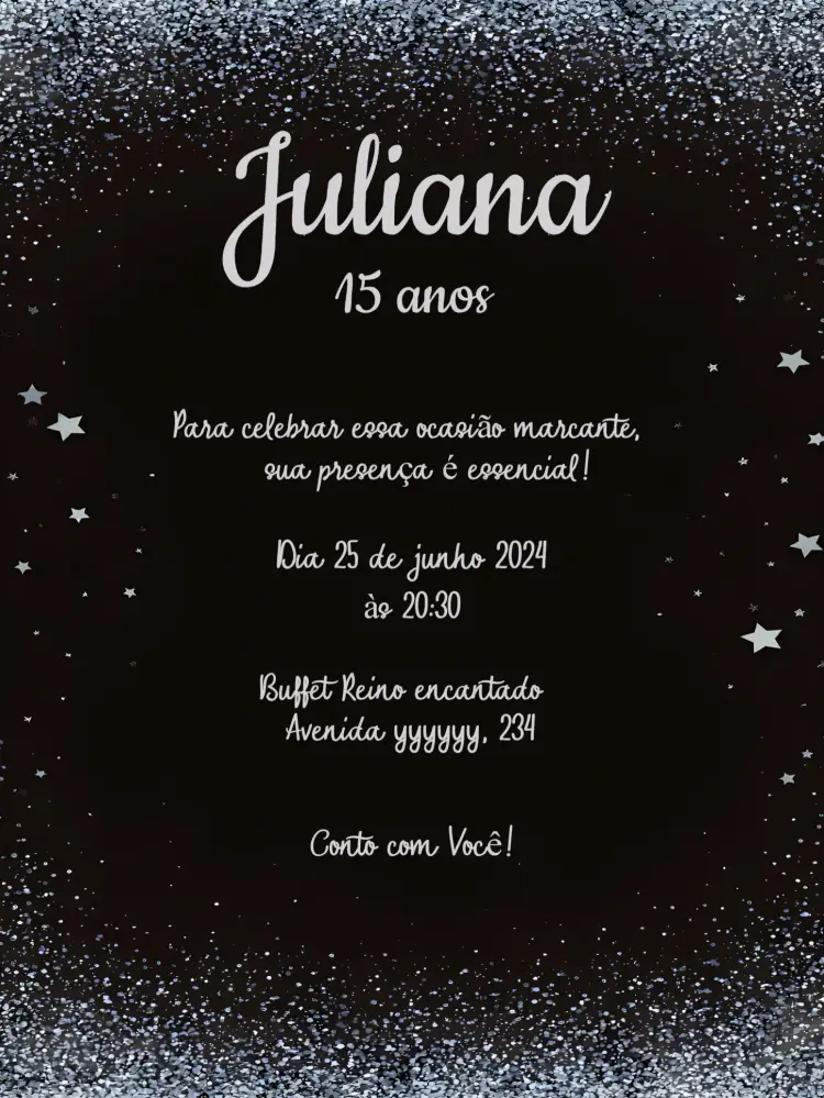 Convite 15 Anos Verde editável e personalizável