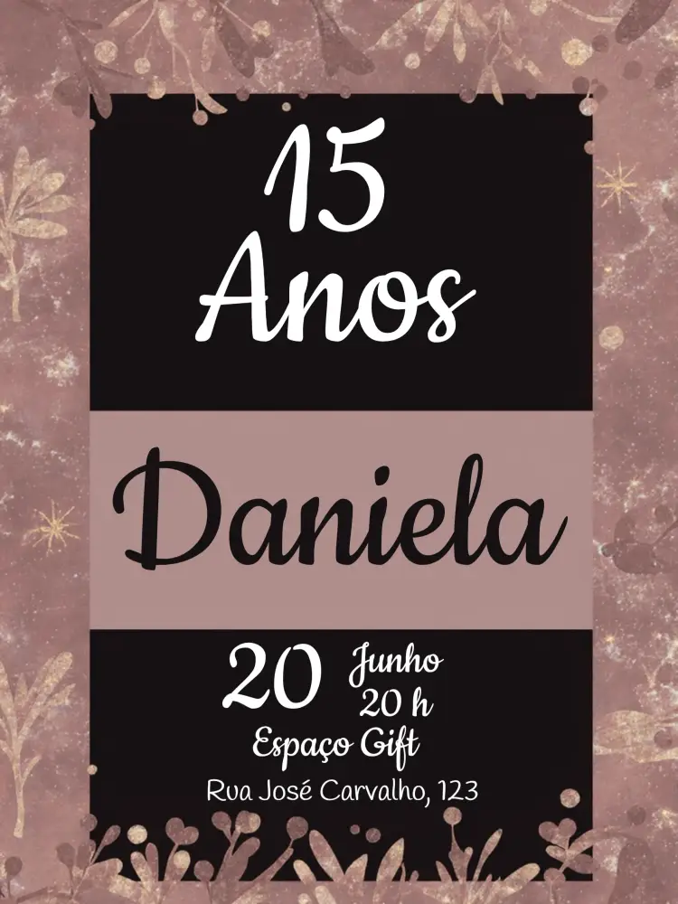 Convite 15 Anos - Vintage Simples