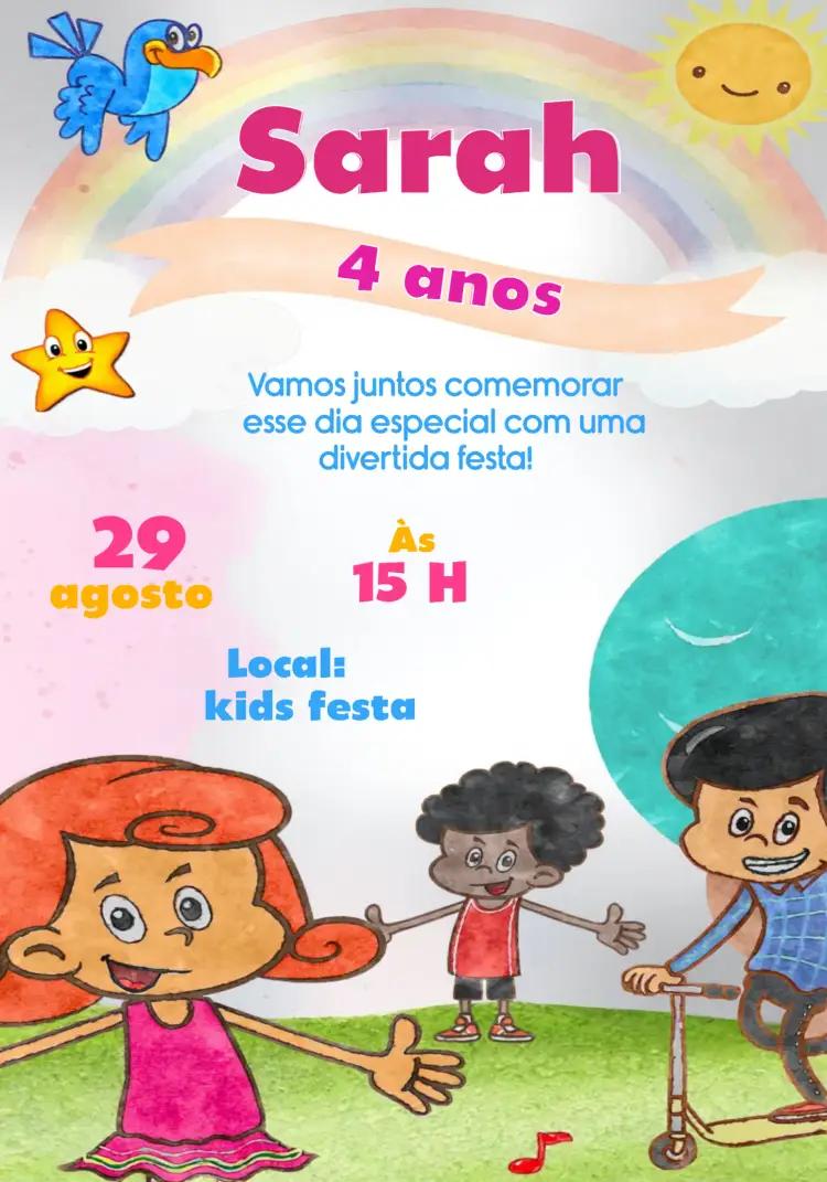 Convite 3 Palavinhas Palavrinhas