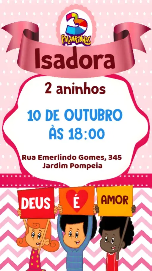 Convite 3 Palavrinhas