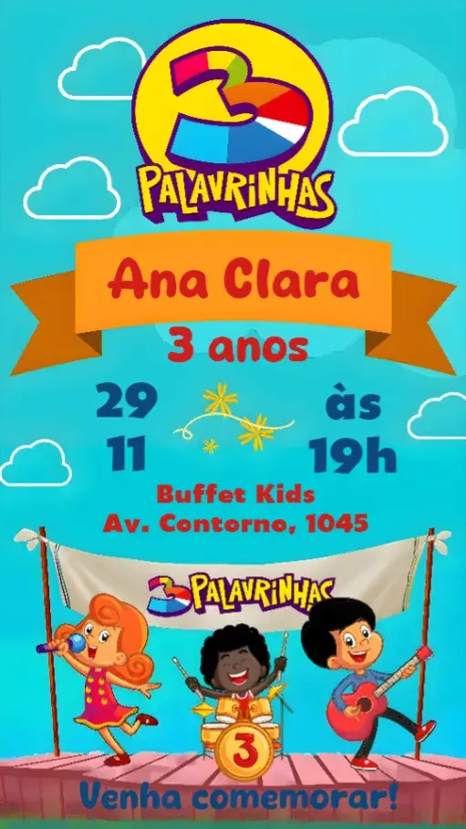 Convite 3 Palavrinhas