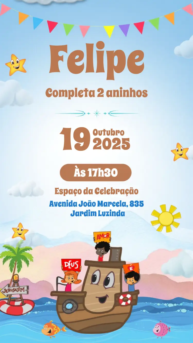 Convite 3 Palavrinhas Amor
