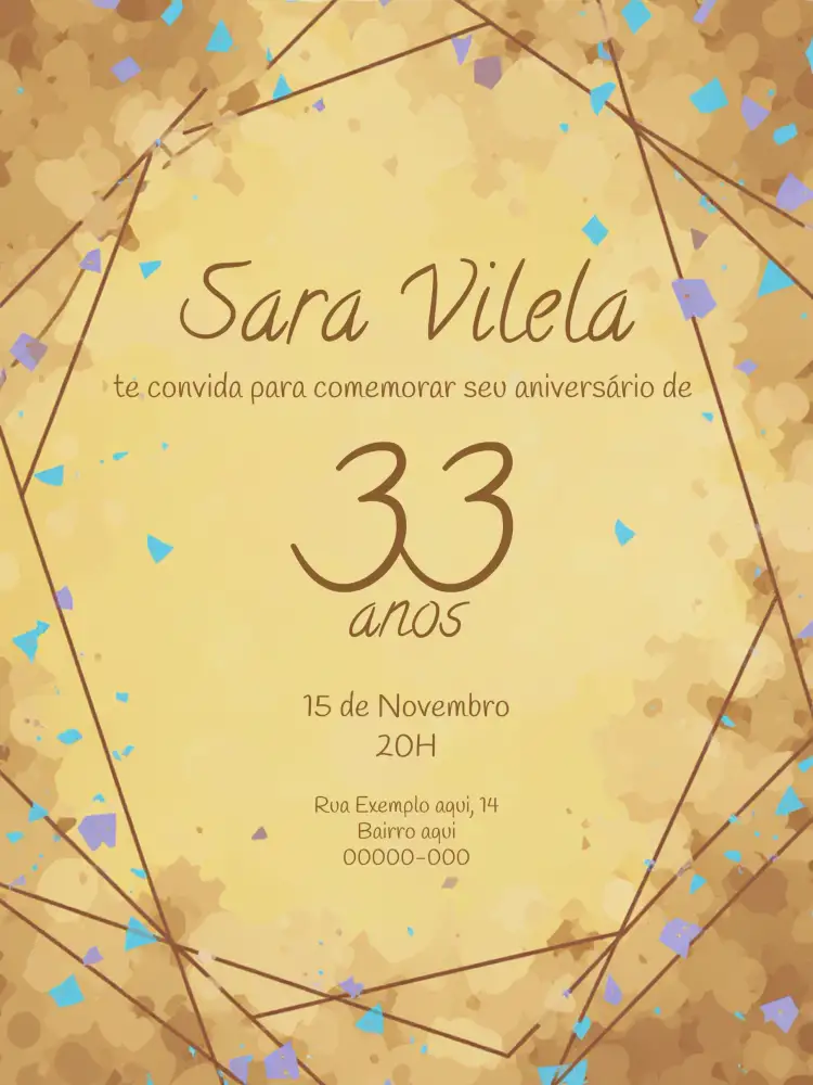 Convite 30 Anos – tema 15 anos minimalista, moderno, elegante, clean, sutil