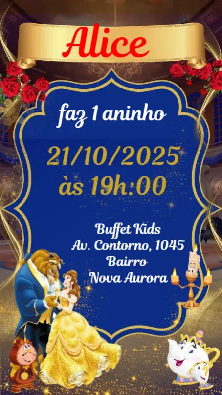 Beauty and the Beast invitation