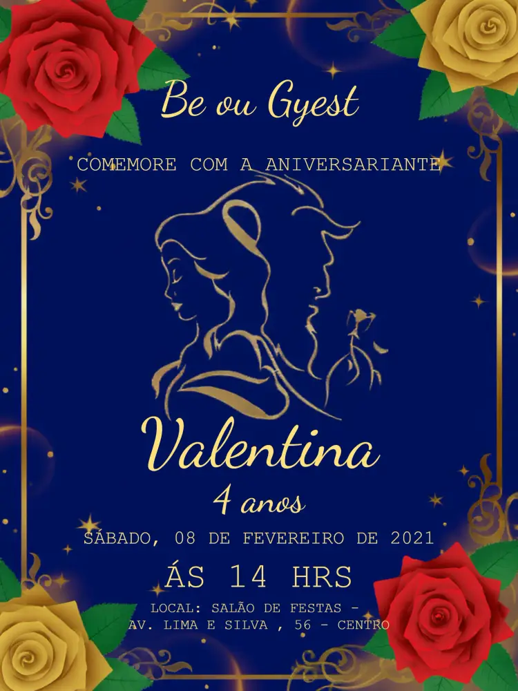 Convite A Bela E Fera