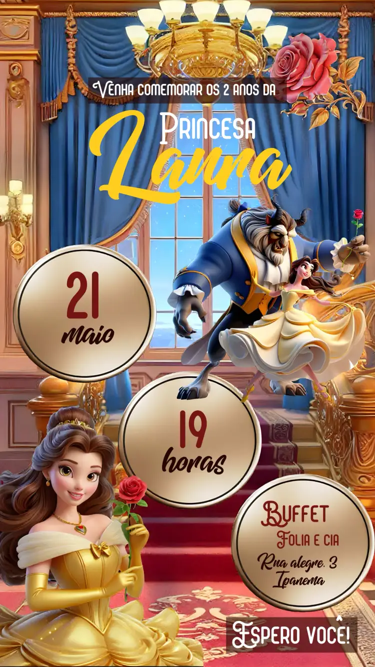 Convite A Bela E Fera Rosa – tema Mais pesquisados rosa, encantado, Disney, ilustrações infantis, festa temática, contos de fadas
