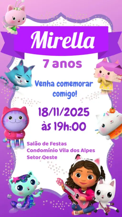 Convite A Casa Mágica da Gabby