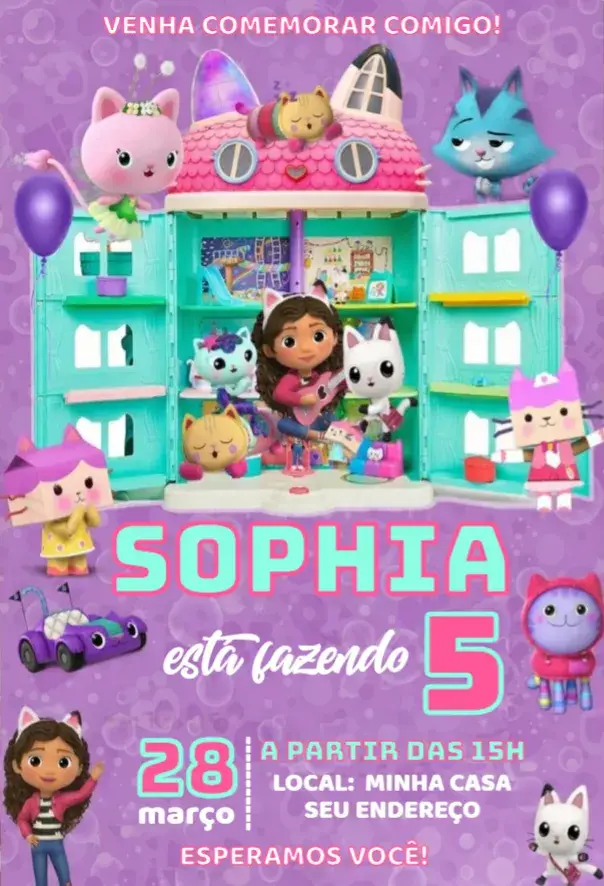 Convite A Casa Mágica da Gabby 6