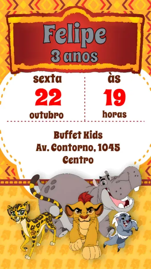 Convite A Guarda do Rei Leão