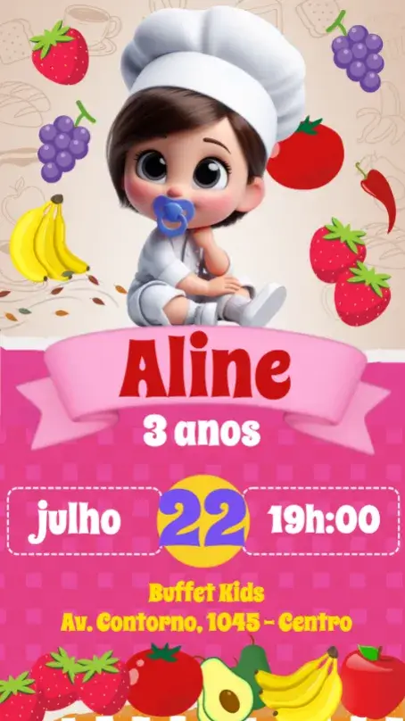 Convite A pequena Chefinha