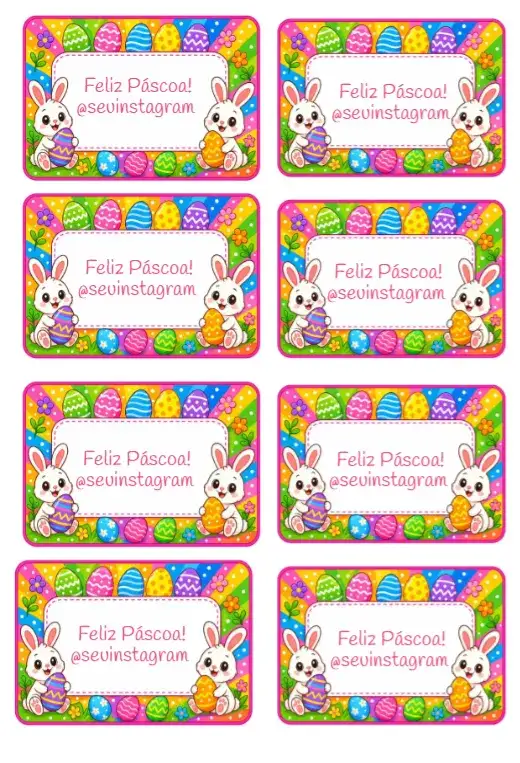 Convite Adesivo de Páscoa – tema Datas Comemorativas colorido, divertido, infantil, alegre, páscoa, festivo