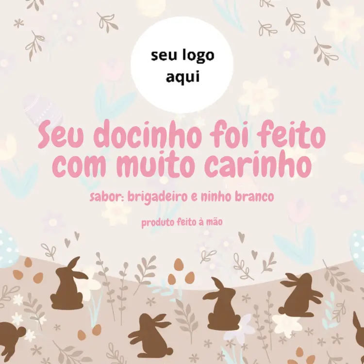 Convite Adesivo Para Ovo De Páscoa Cinza