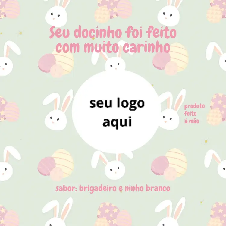 Convite Adesivo Para Ovo De Páscoa Coelhinho – tema Datas Comemorativas pastel, lúdico, floral, divertido, infantil, colorido