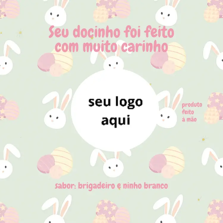 Convite Adesivo Para Ovo De Páscoa Coelhinho
