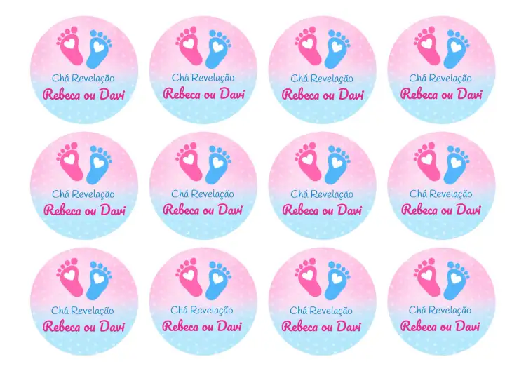 Adesivo Tag Chá Revelação Rosa