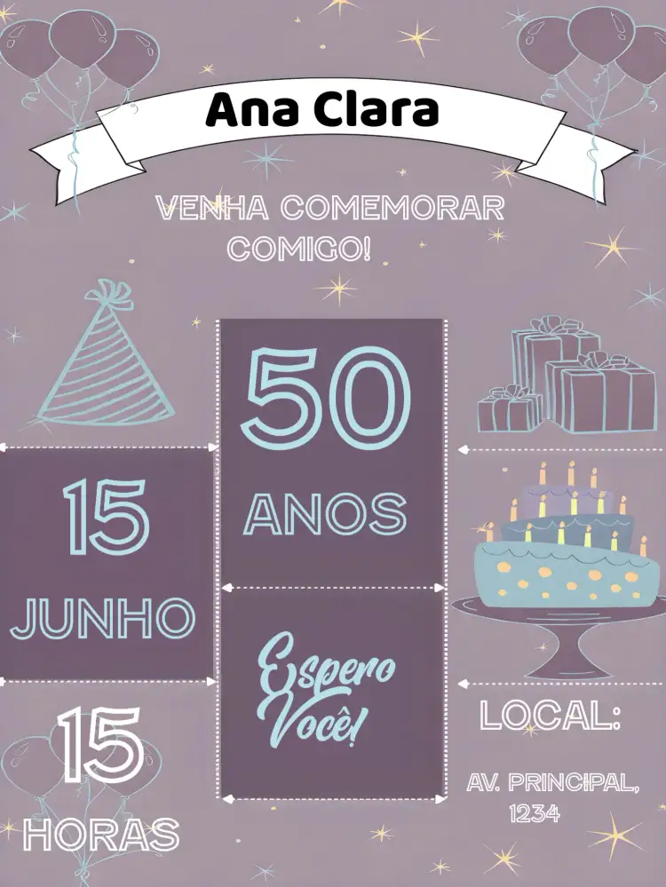 Convite Adulto Chalkboard Feliz – tema Aniversário chalkboard, colorido, moderno, divertido, vibrante