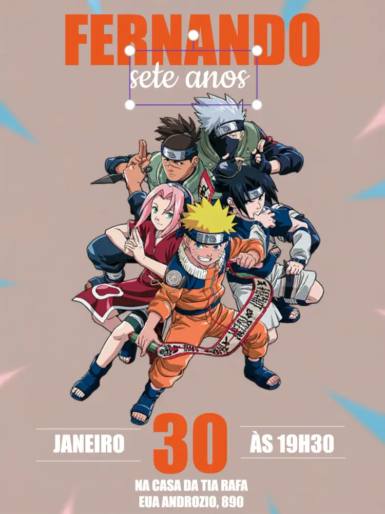 Convite Akatsuki Naruto Japones